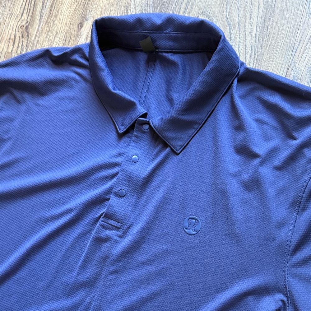 Lululemon Logo Sport Polo Short Sleeve Navy Men’s XXL